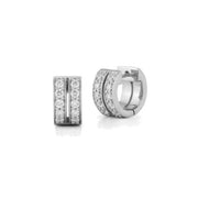 WALTERS FAITH 18K White Gold Double Row Diamond Huggies